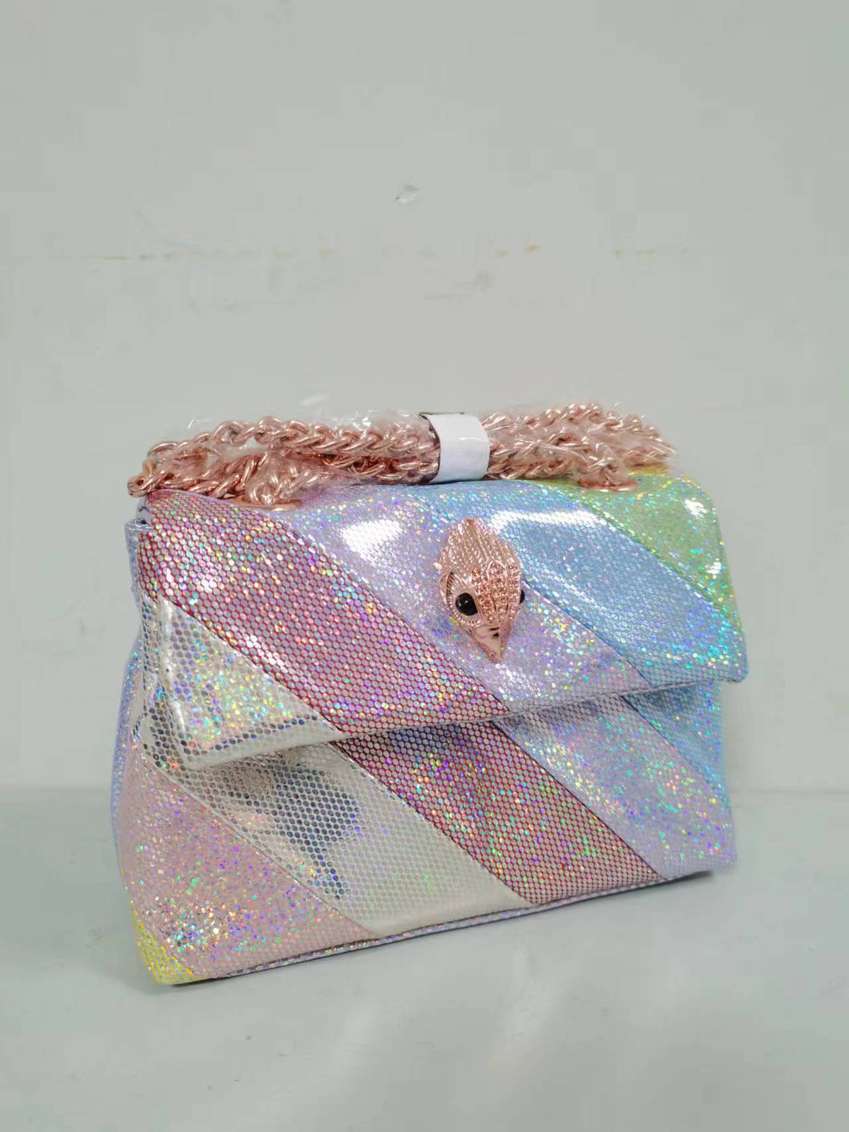 Women's Multi-color Patchwork Shiny Handbag