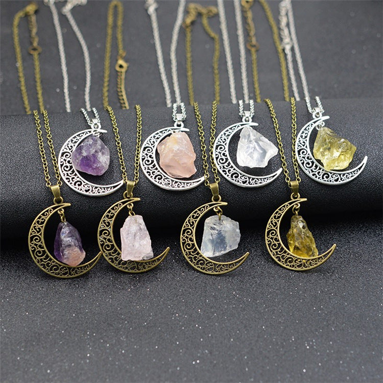 Moon and Natural Stone Magic Is In The Air Pendant Necklace