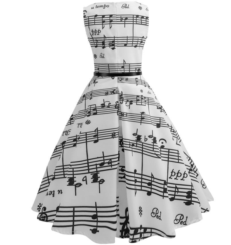 I’ve Got The Music In Me Retro Diner Style Swing All Over Print Dress