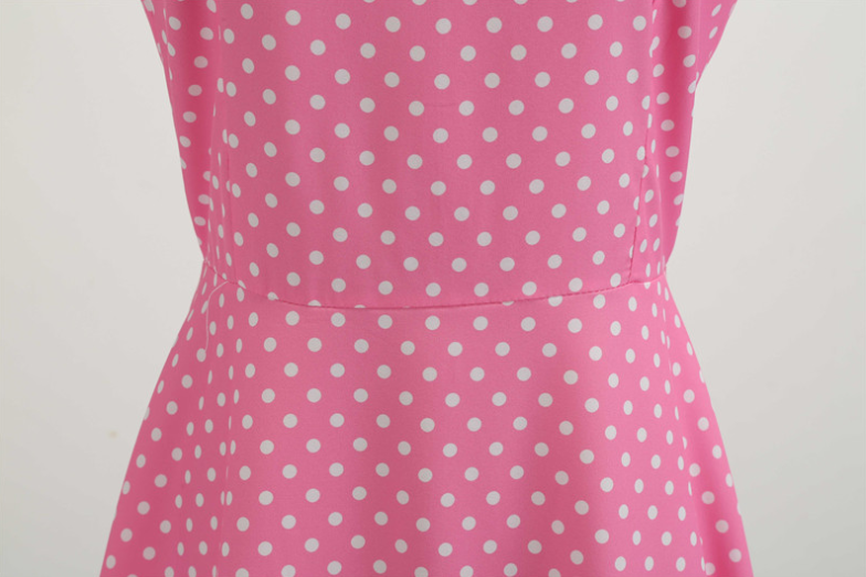 Retro Diner Style Pink Polka Dot Swing Dress