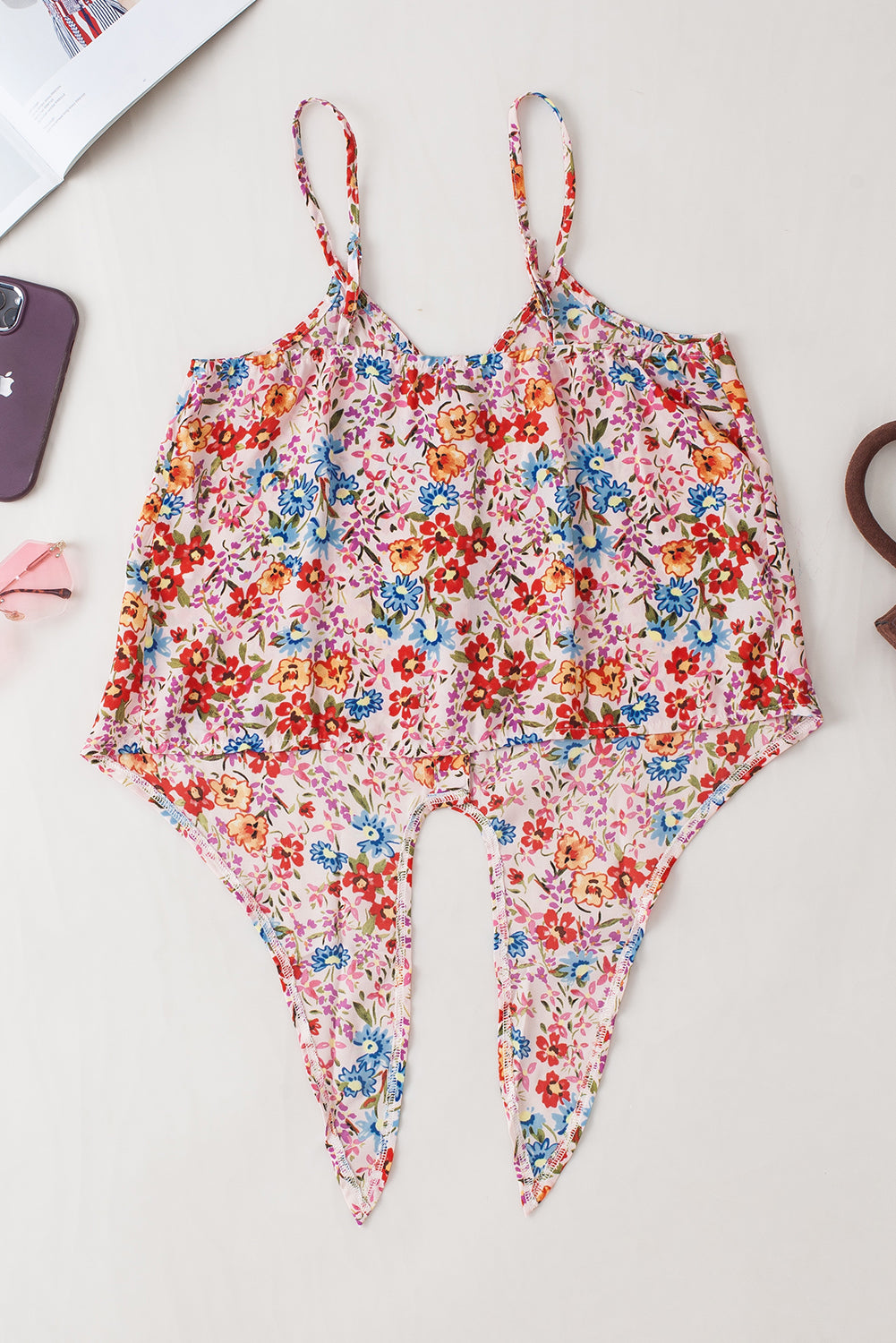 Multicolor Floral Print Tank and Shorts Lounge Set