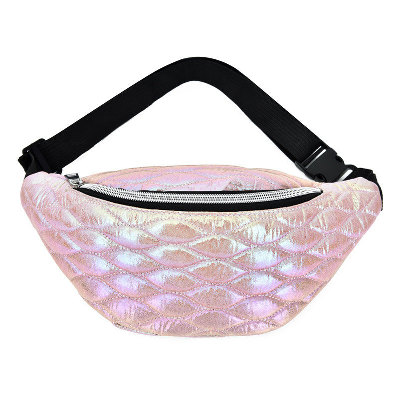 Laser Embossed Holographic Mermaid Style Crossbody Messenger Bag