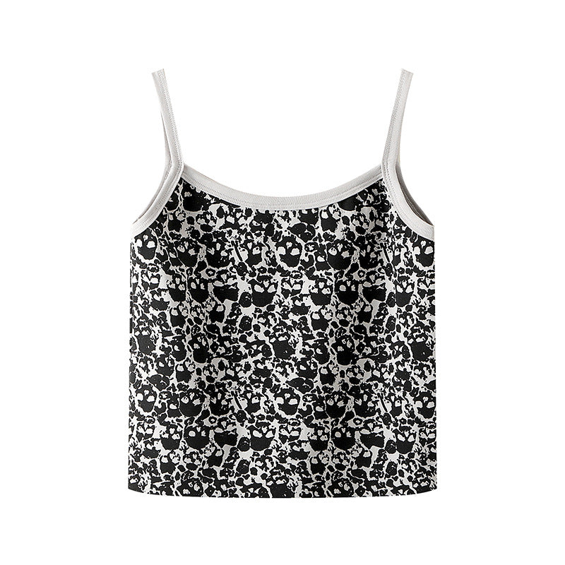 American Retro Black Y2K Personalized Print Vest With Bottoming