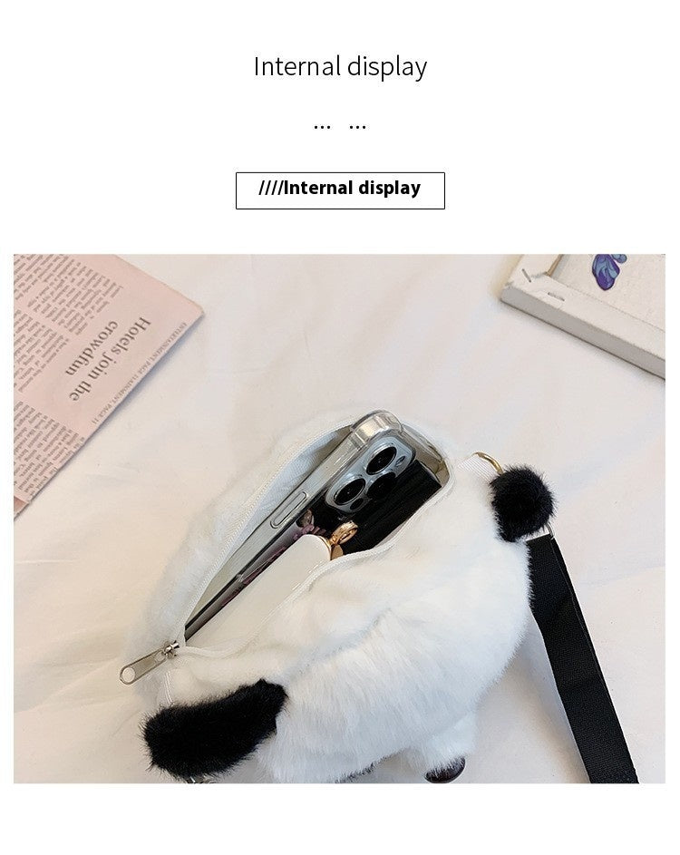 Panda Backpack Plush Phone Holder Shoulder Bag