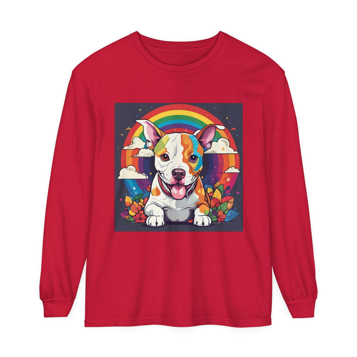 Prideful Pittie 1 Unisex Garment-dyed Long Sleeve T-Shirt