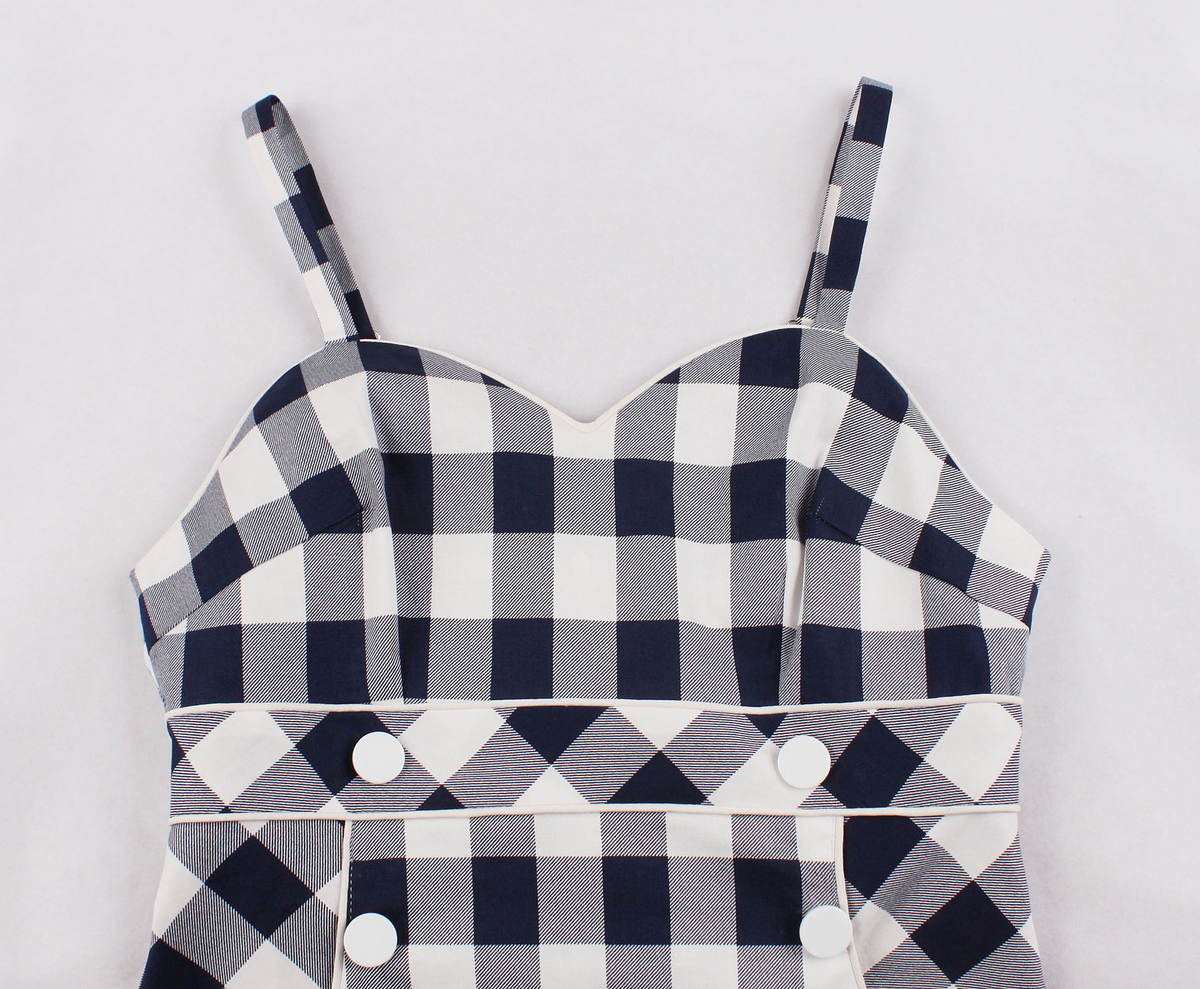 Buffalo Plaid Sweetheart Apron Style Retro Swing Dress