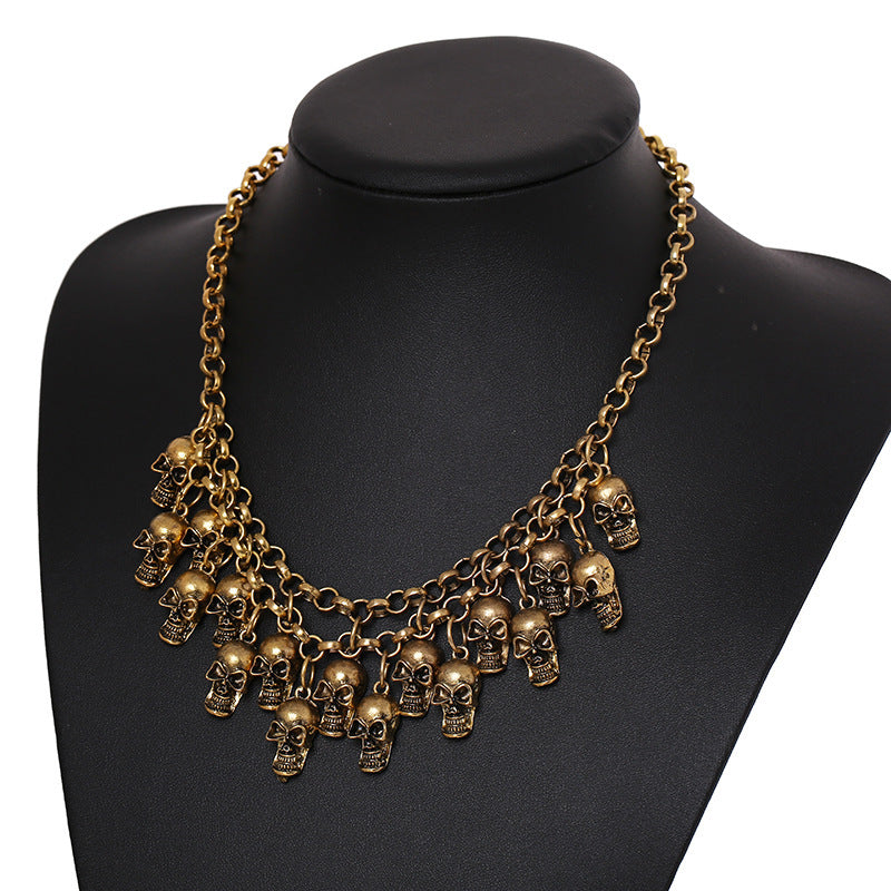 Dripping Skulls Chain Necklace