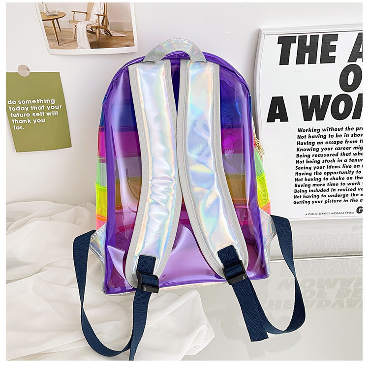 Transparent Novelty Fashion Rainbow PVC Backpack