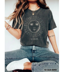 Women's Casual Graphic Tee Selection Multiple Styles Available Cute Rainbow, Wink Face, Sun, Relax, Feather Short Sleeve Tee Shirts