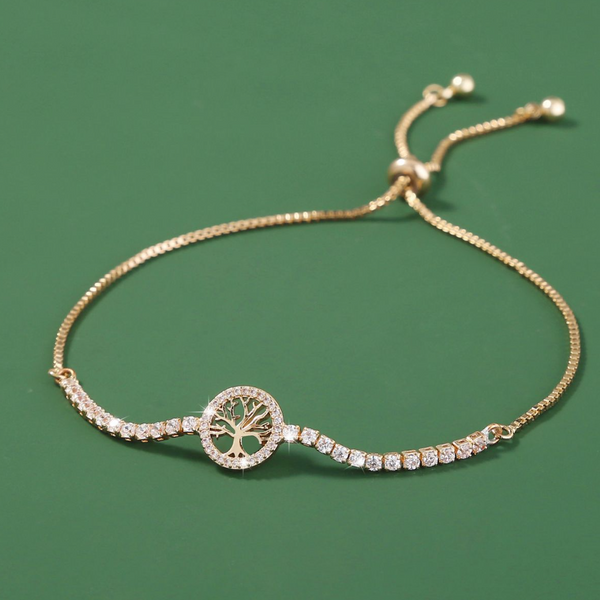 Adjustable Zircon Tree Of Life Bracelet HWER989KFV