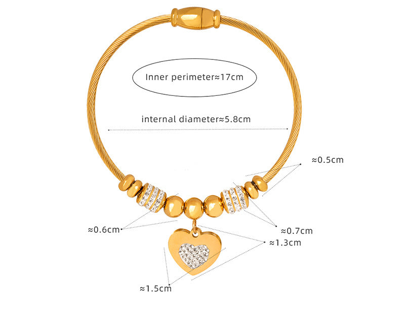 18K gold noble and dazzling love/star/round/six-pointed star/eyes/number 8/flower design bracelet