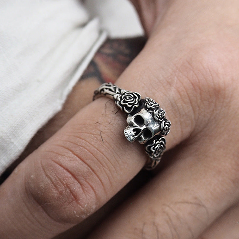 Marcasite Unisex Open Adjustable Ring