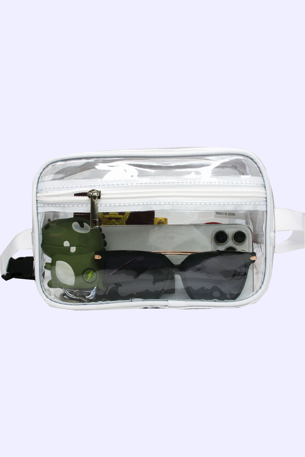 Black Clear PVC Adjustable Strap Crossbody Bag