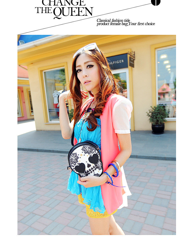 Mini Sugar Skull Style Crossbody Handbag