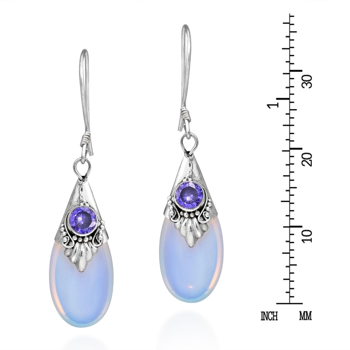 White Moonstone Drop Earrings