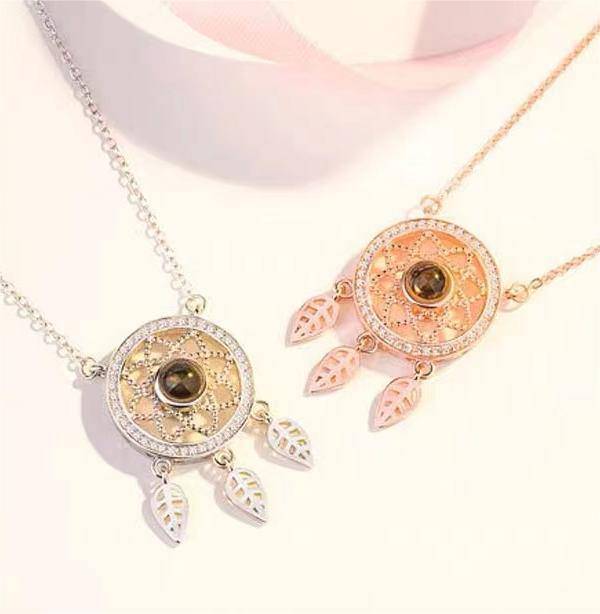 Elegant fashion dream catcher design projection necklace