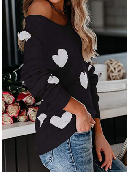 Loose Love V-Neck Knit Shirt H7UVCDL62K