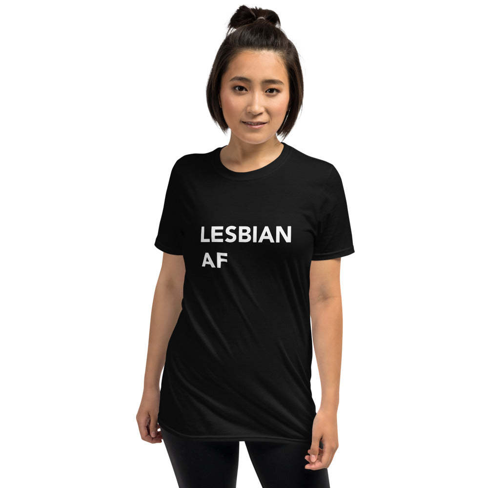 Graphic Print Short Sleeved Lesbian AF Funny Pride Tee Shirt