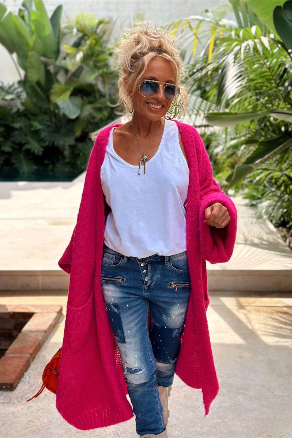 Love And Peace - Dropped Shoulder Long Sleeve Cardigan