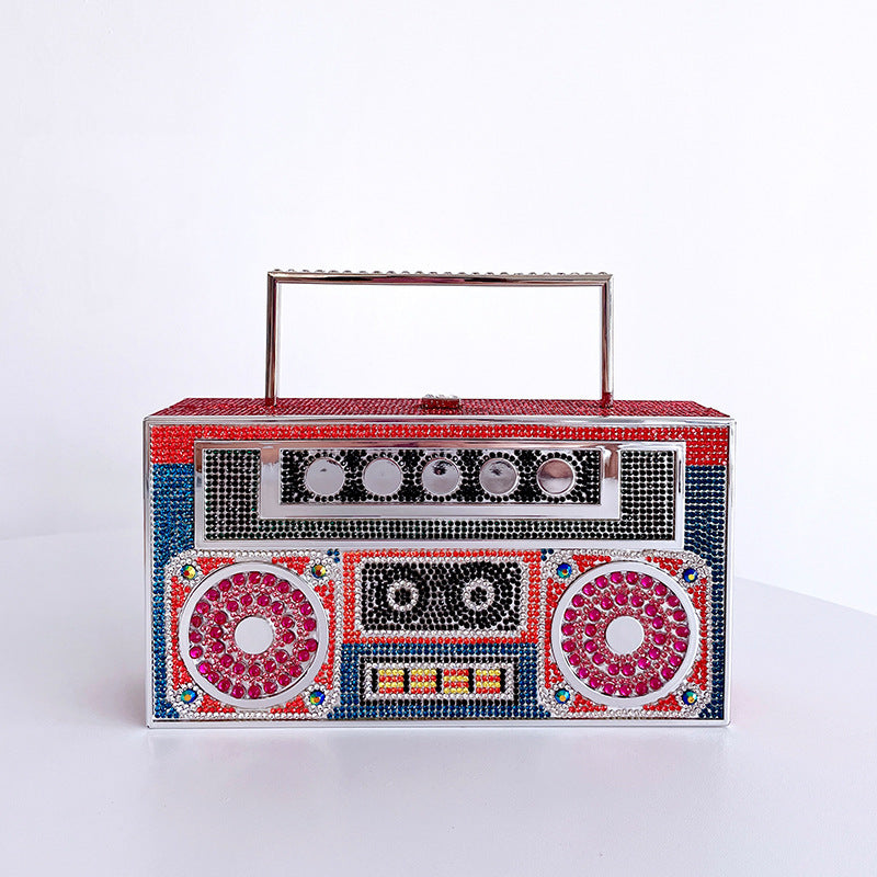 Ladies Fashion Personality Quirky Retro Boom Box Banquet Bag