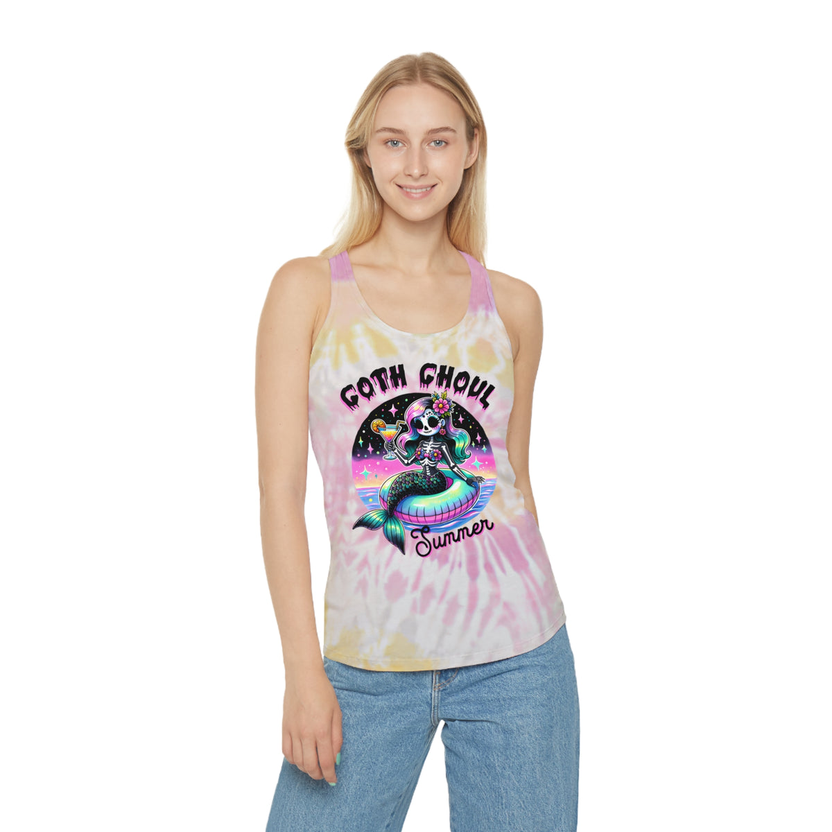 Goth Ghoul Summer - Tie Dye Racerback Tank Top