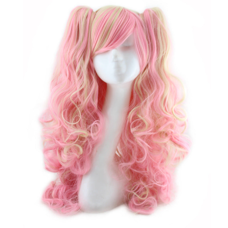 Colorful long curly split dye cosplay wigs