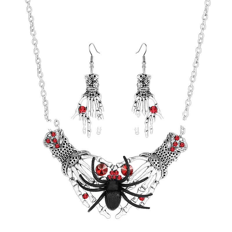 Punk Style Halloween  Soft Rubber Jewelry Necklace And Earrings Sold Separately Or As A Set