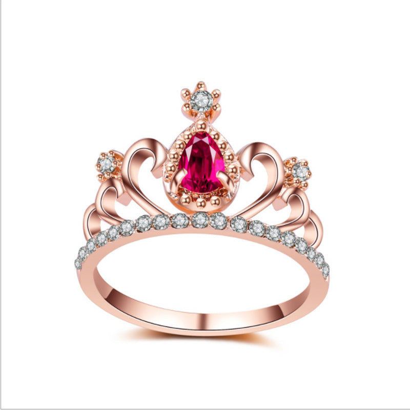 Drop-shaped Multi-level Hollow Women's Crown Ring