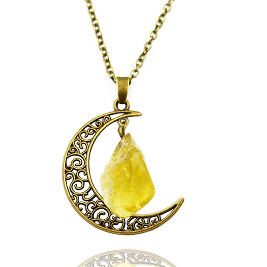 Moon and Natural Stone Magic Is In The Air Pendant Necklace