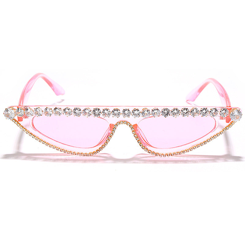 Library Lady Chic Retro Sunglasses With Pearl Accents and Chain