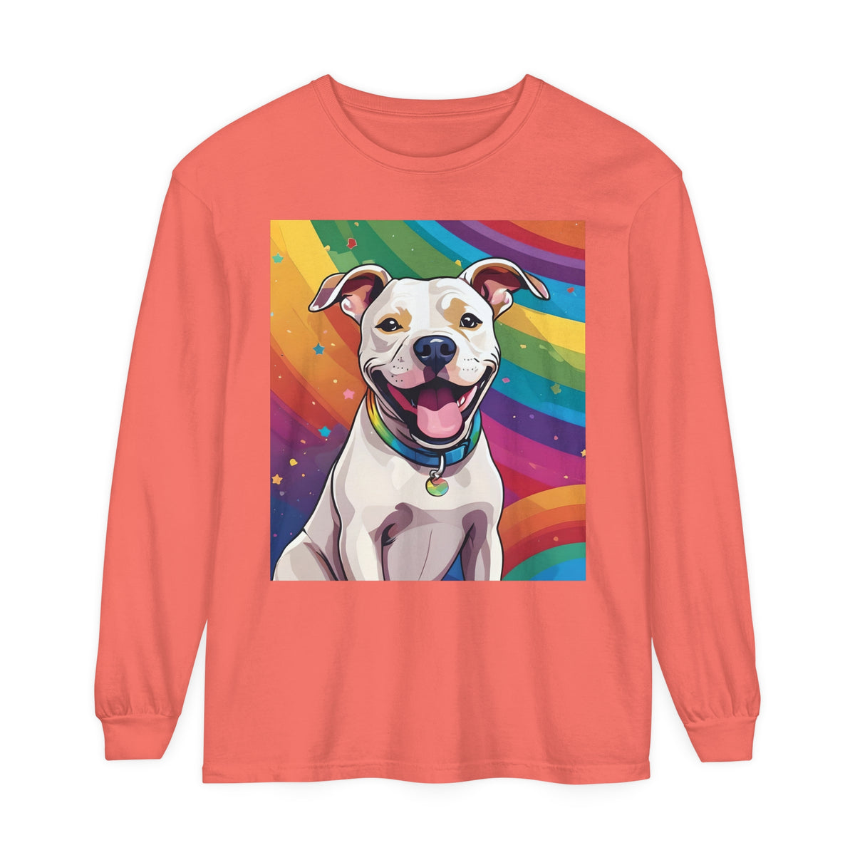 Prideful Pittie 3 Unisex Garment-dyed Long Sleeve T-Shirt