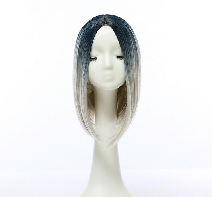 Short Cropped Style Bob Gradient Died Cosplay Wig