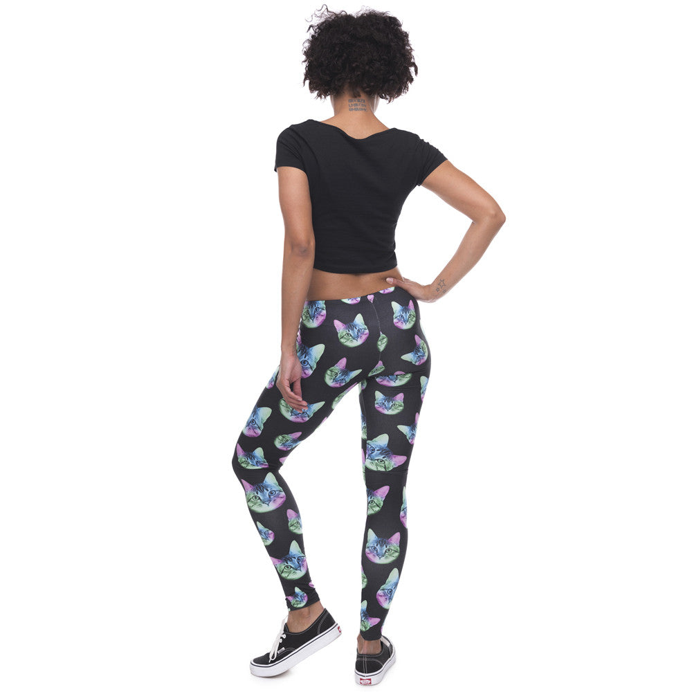 Cat Print All Over Print Sporty Yoga Activewear Leggings