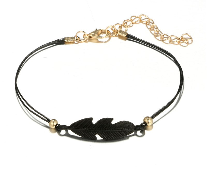 New Jewelry Black Love Heart Openwork Lotus Ball Leaf Bracelet Bracelet Four-piece Set