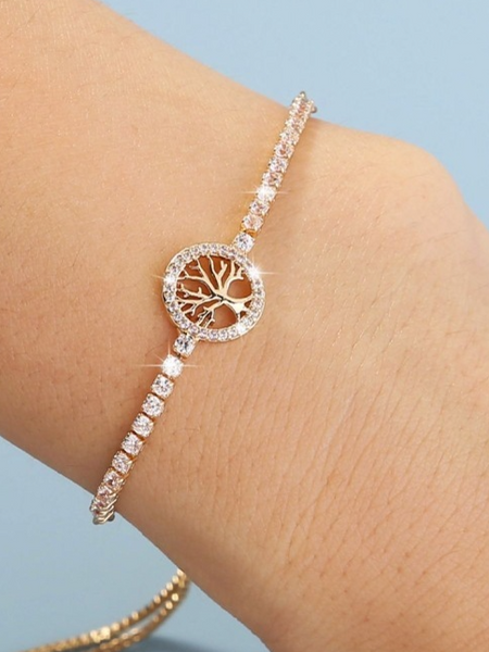 Adjustable Zircon Tree Of Life Bracelet HWER989KFV