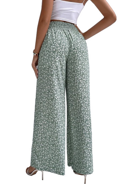 Loose print pants with waist tucked in
 HW5N82ZVVB