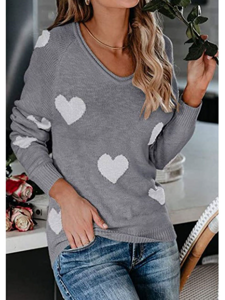 Loose Love V-Neck Knit Shirt H7UVCDL62K