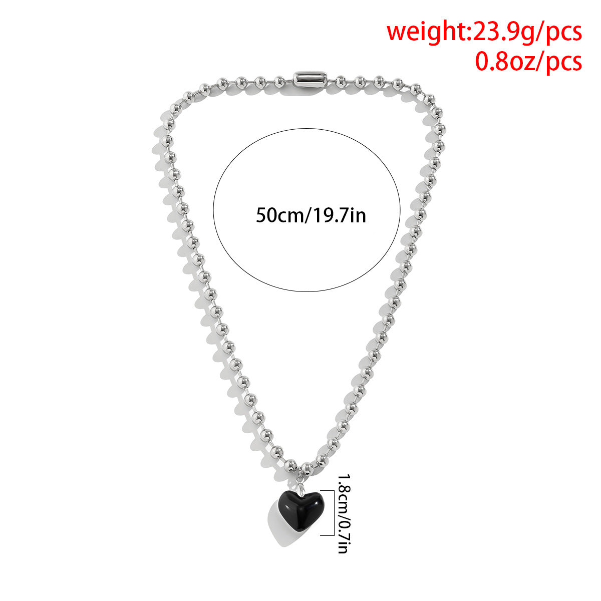 Fashion Simple Black Love Pendant Necklace