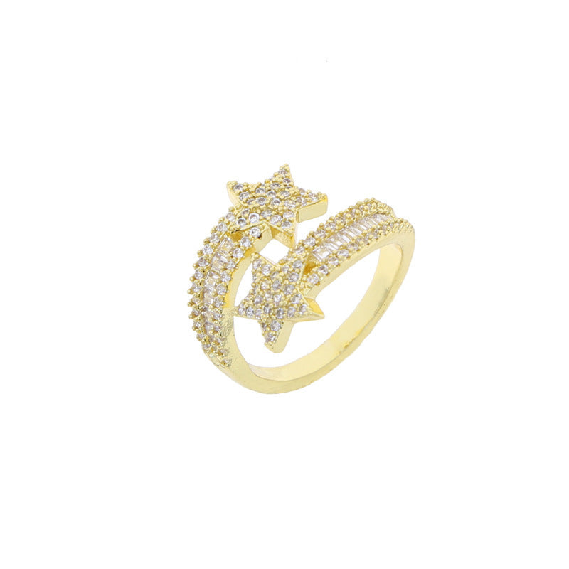 Zircon Wrap Around Star Fashion Ring