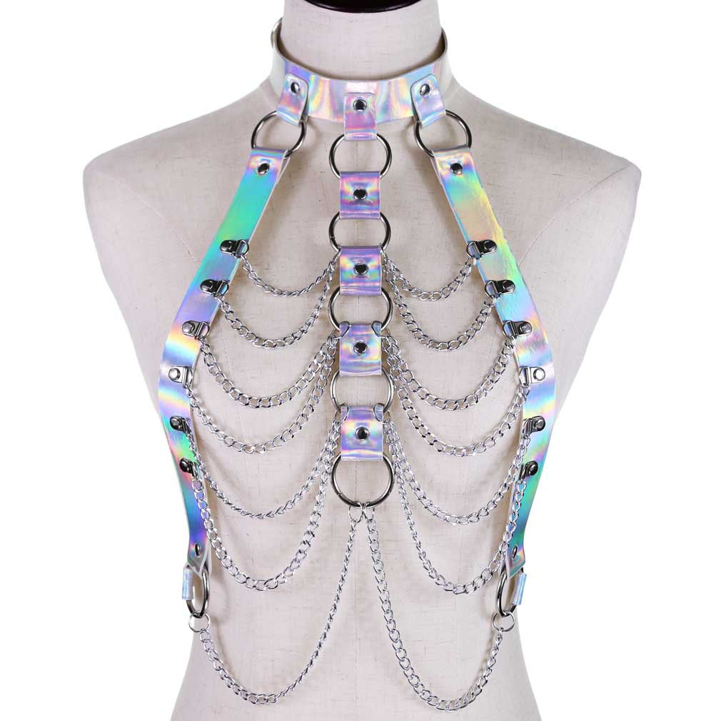 Laser Cut Chain Festival Choker Body Jewelry Fashion