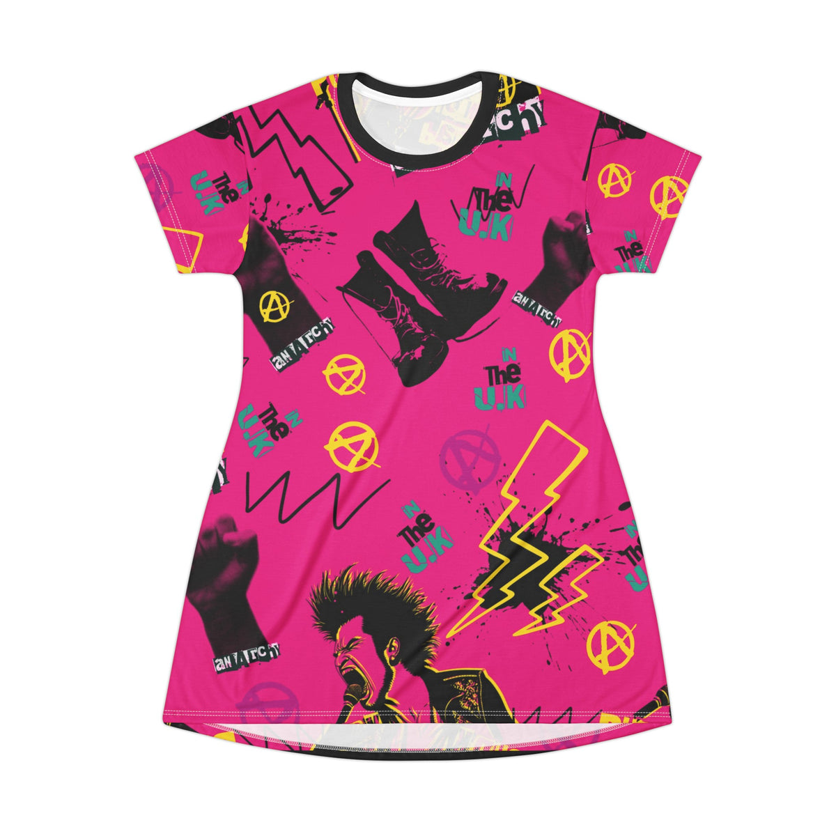 Anarchy in Pink in The UK - T-Shirt Dress (AOP)