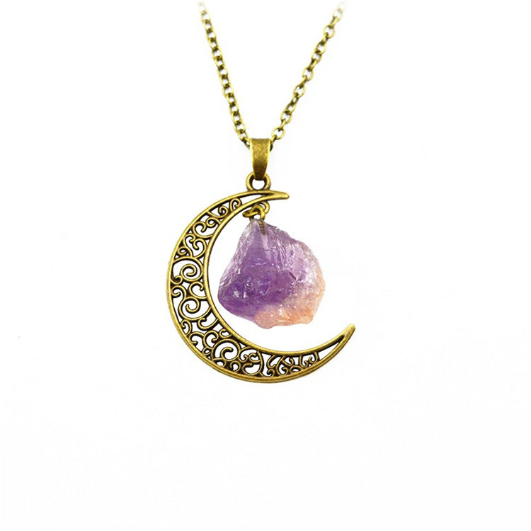 Moon and Natural Stone Magic Is In The Air Pendant Necklace