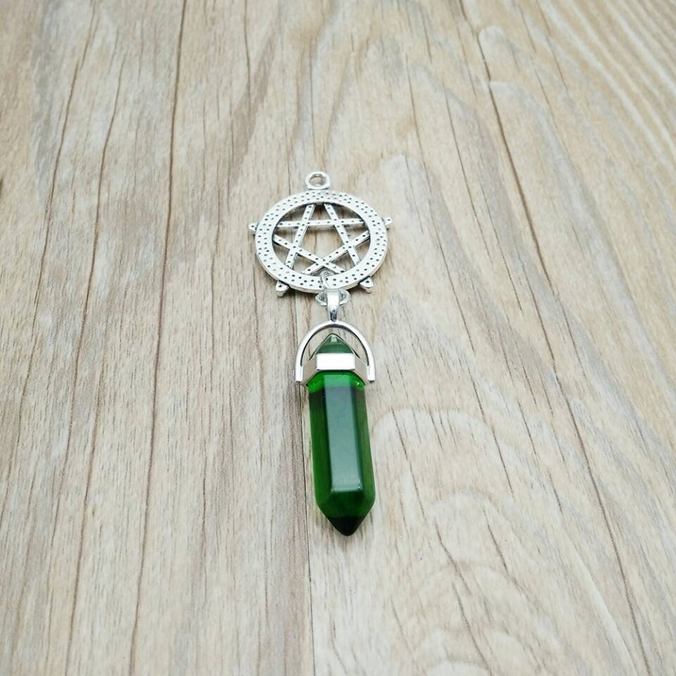 Pentagram Natural Stone Pendant Necklace