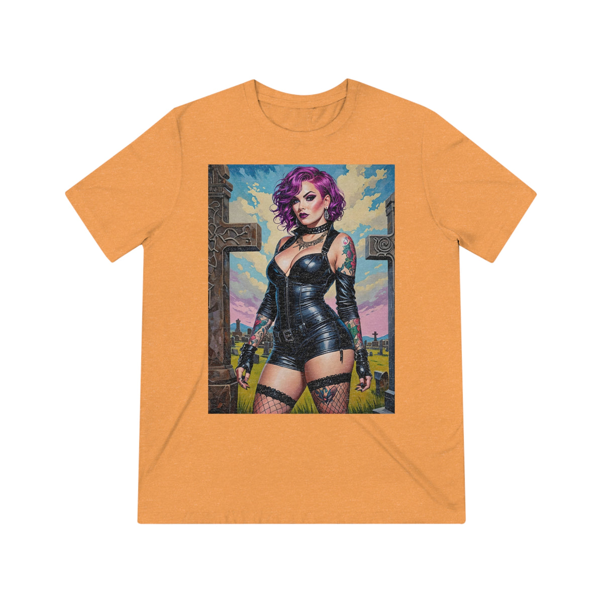 Goth Graveyard Girl Series - Design Eleven - Unisex Triblend Tee