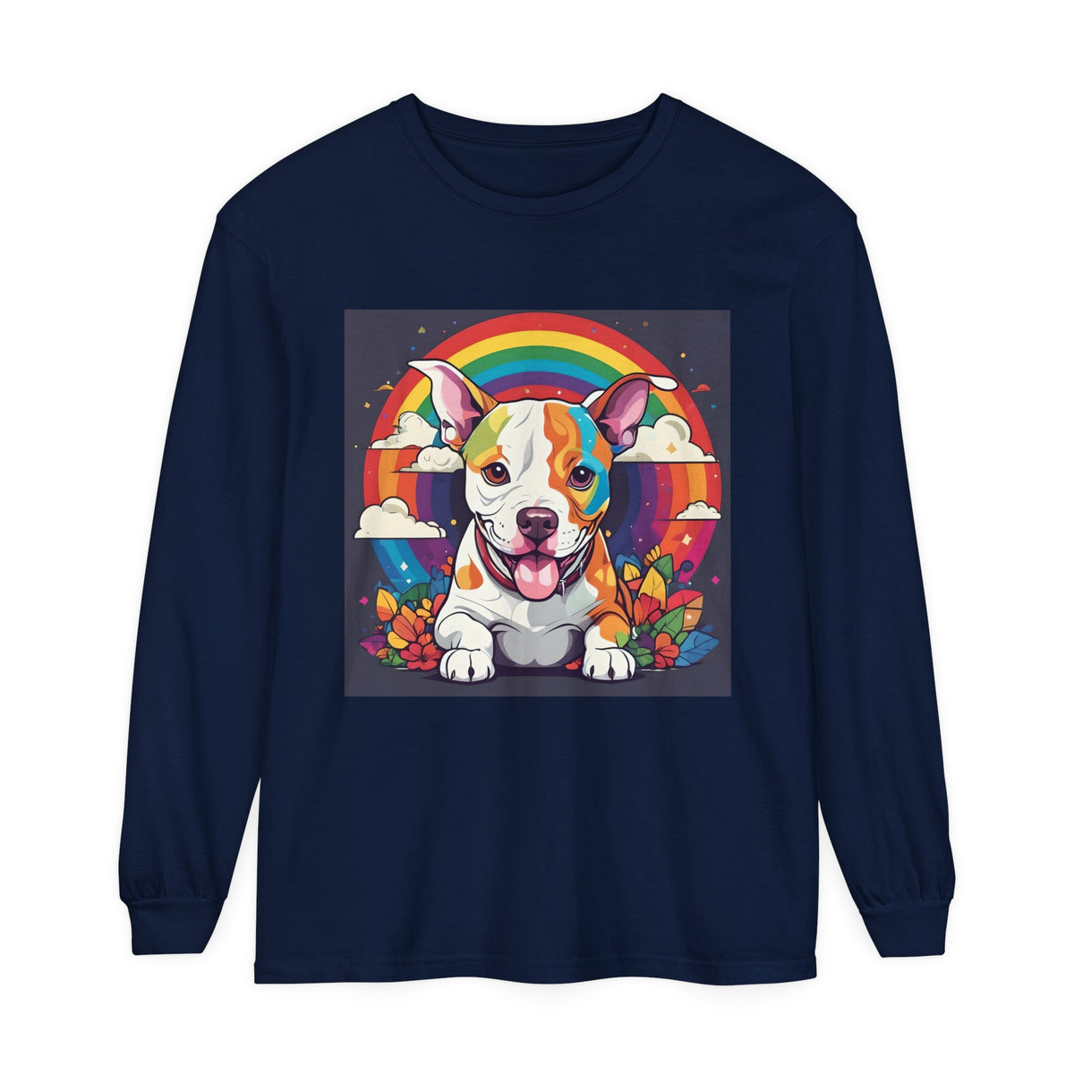 Prideful Pittie 1 Unisex Garment-dyed Long Sleeve T-Shirt