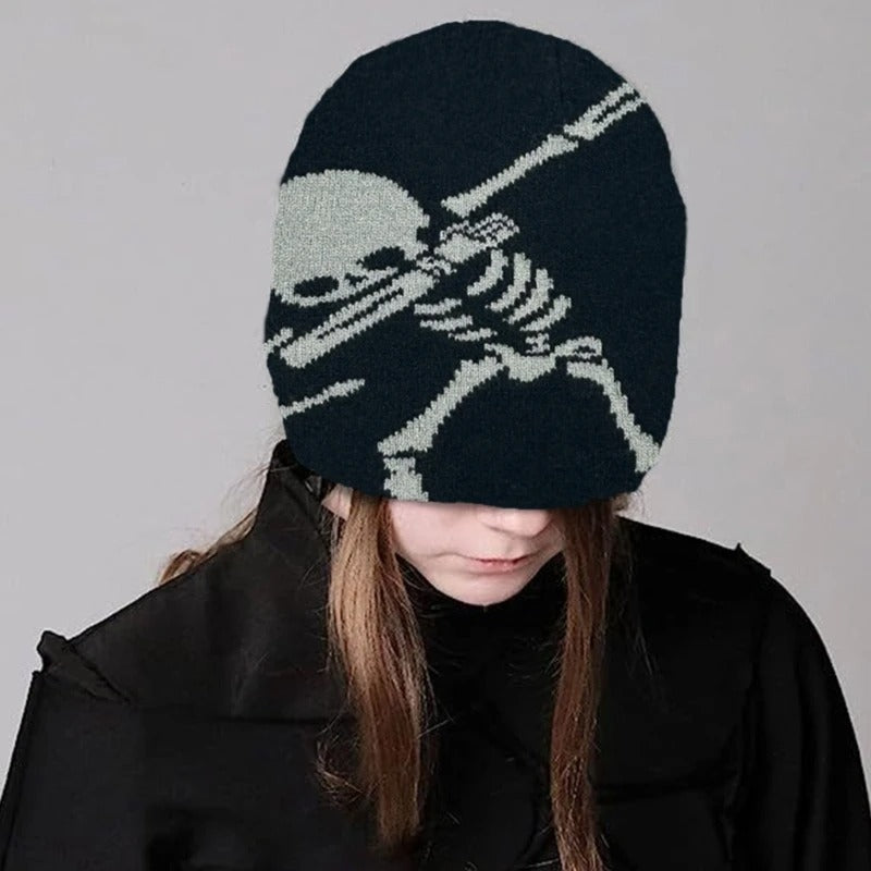 Skull Ghost Halloween Color Knitted Hat