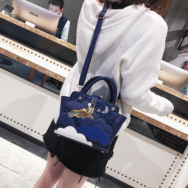 Small Crossbody Starry Sky Embossed Sparkle Shoulder Bag Handbag