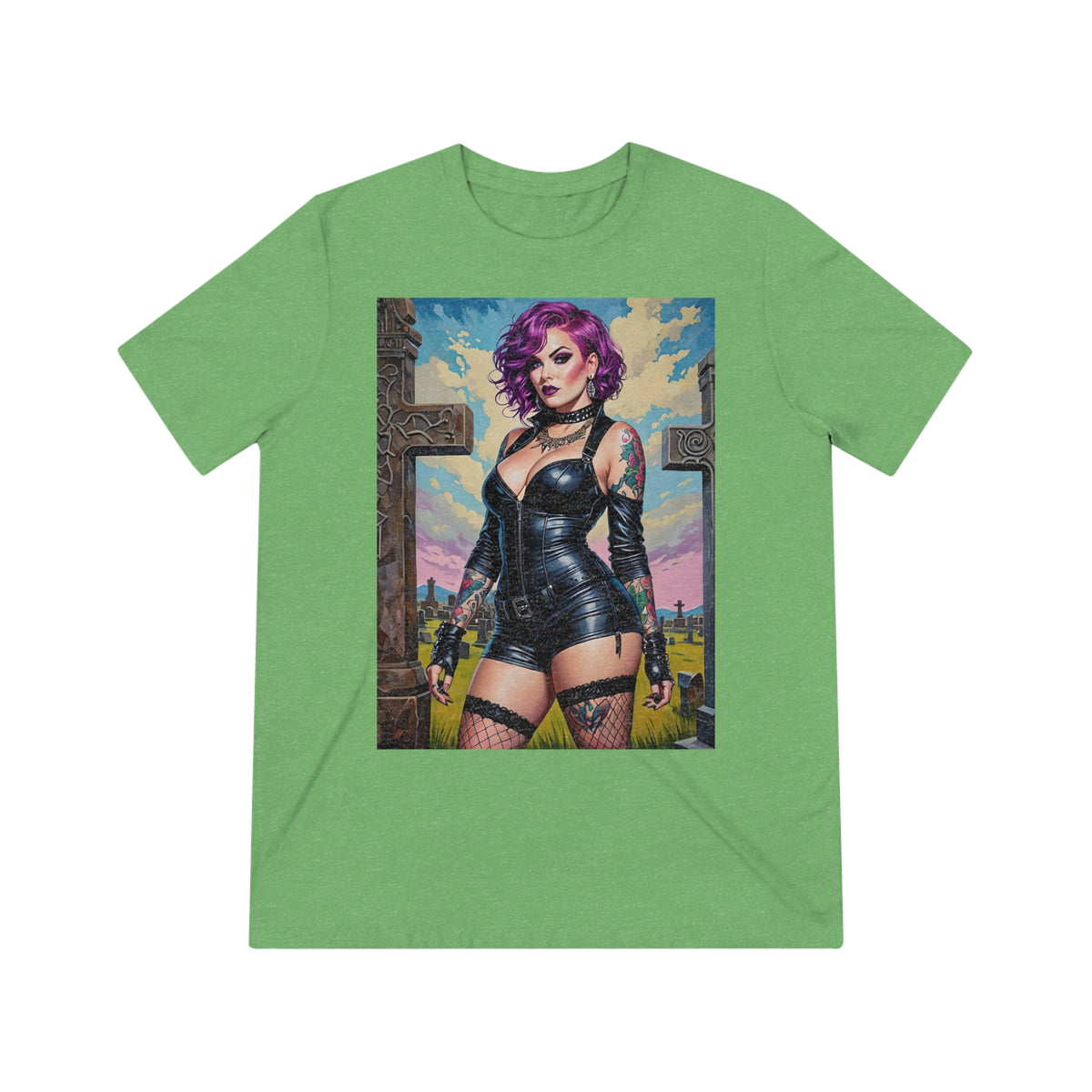 Goth Graveyard Girl Series - Design Eleven - Unisex Triblend Tee