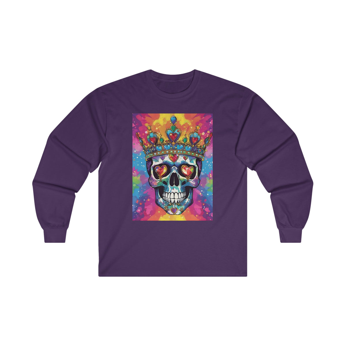 Psychedelic Bejeweled Skull Unisex Ultra Cotton Long Sleeve Tee