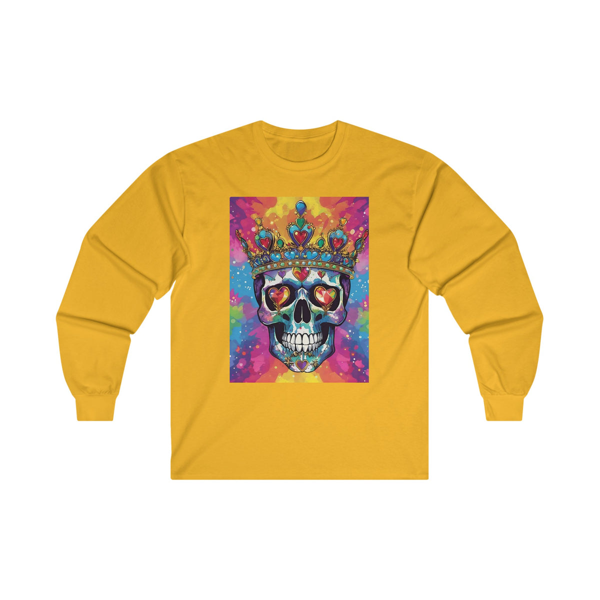 Psychedelic Bejeweled Skull Unisex Ultra Cotton Long Sleeve Tee